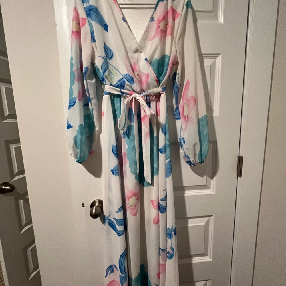 Floral Maxi Dress with Belt